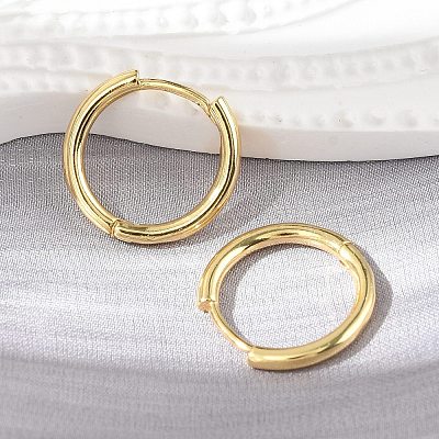Brass Huggie Hoop Earrings X-KK-D160-55G-1