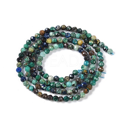 Natural Chrysocolla and Lapis Lazuli Beads Strands X-G-P542-A03-02-1