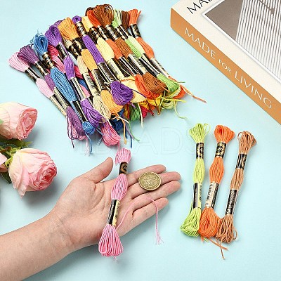 6Bundles 6 Colors Polyester Embroidery Floss OCOR-YW0001-24B-1
