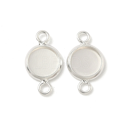 Flat Round Brass Connector Cabochon Settings KK-K414-13G-S-1