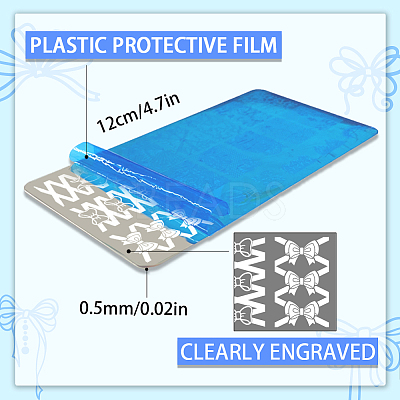 Stainless Steel DIY Nail Art Templates MRMJ-WH0092-050-1