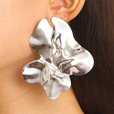 Alloy Flower Stud Earrings for Women WG9B189-02-1