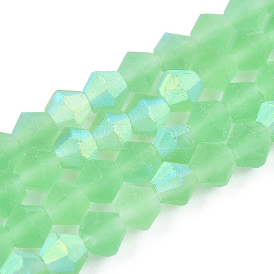 Imitate Austrian Crystal Bicone Frosted Glass Beads Strands LS-EGLA-A039-T4mm-MB24-1