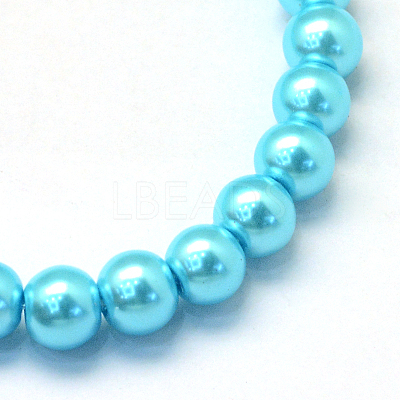 Baking Paint Pearlized Glass Pearl Round Bead Strands HY-Q003-6mm-48-1