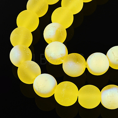 Frosted Transparent Glass Beads Strands LS-GLAA-T032-T10mm-MBB12-1