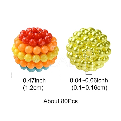 80Pcs 14 Styles Imitation Pearl Acrylic Beads OACR-FS0001-63-1