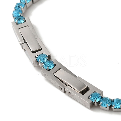 304 Stainless Steel Rhinestone Cup Chain Bracelets BJEW-S002-01G-1