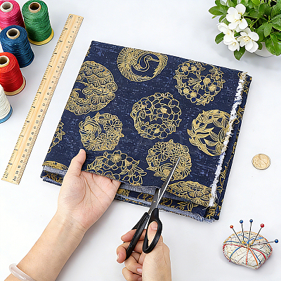 Dragon Pattern Cotton Fabric DIY-WH0579-96B-1