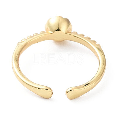 Rack Plating Brass Cuff Open Ring Bases Setting KK-C035-07G-1