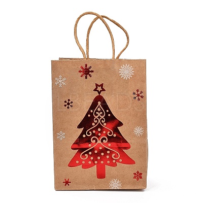 Christmas Theme Hot Stamping Rectangle Paper Bags CARB-F011-02A-1