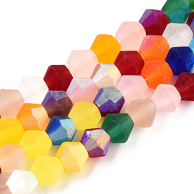 Imitate Austrian Crystal Bicone Frosted Glass Beads Strands EGLA-A039-T3mm-MB29-1