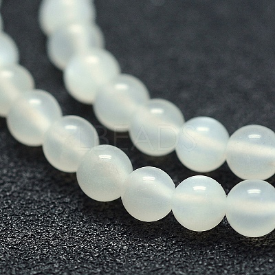 Natural White Moonstone Beads Strands G-P342-02A-4mm-A-1