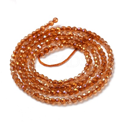 Electroplate Transparent Glass Beads Strands GLAA-H021-01A-FR02-1