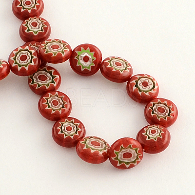 Handmade Millefiori Glass Bead Strands LK-R006-15B-1