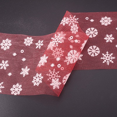 Snowflake Deco Mesh Ribbons OCOR-P010-G08-1