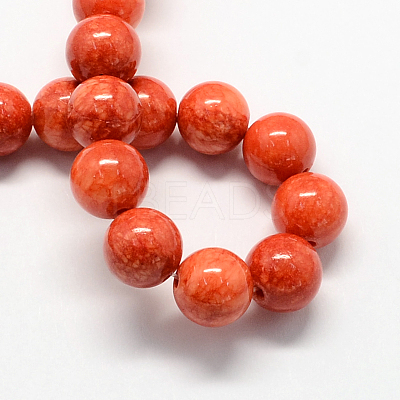 Natural Dyed Yellow Jade Gemstone Bead Strands G-R271-4mm-Y20-1