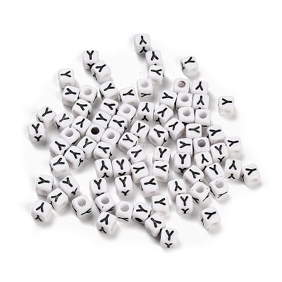 Opaque Acrylic Beads OACR-S076-01Y-1