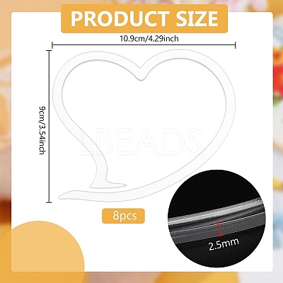 8Pcs Acrylic Heart Yarn Storage Ring TOOL-BC0002-81-1