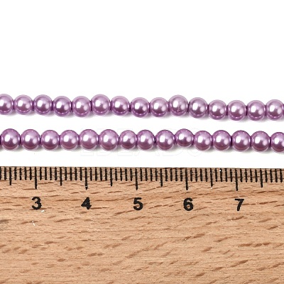 Eco-Friendly Dyed Glass Pearl Round Beads Strands HY-A002-4mm-RB056-1