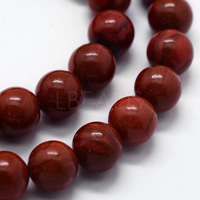 Natural Red Jasper Beads Strands X-G-I199-25-6mm-1