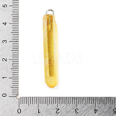 Electroplated Natural Quartz Pendants G-P315-B01-09P-1