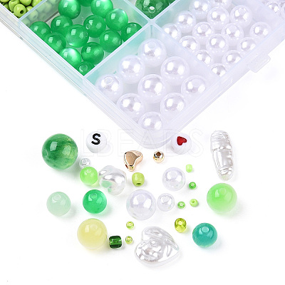 DIY 28 Style Resin & Acrylic & ABS Beads Jewelry Making Finding Kit DIY-NB0012-03D-1