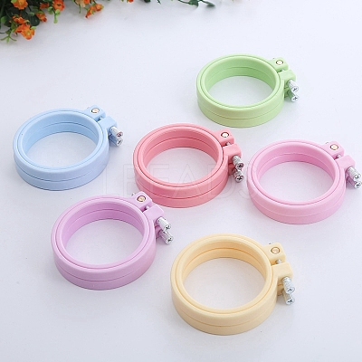 Adjustable ABS Plastic Flat Round Embroidery Hoops TOOL-PW0003-017-1