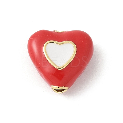 Brass Enamel Beads KK-P294-51G-01-1
