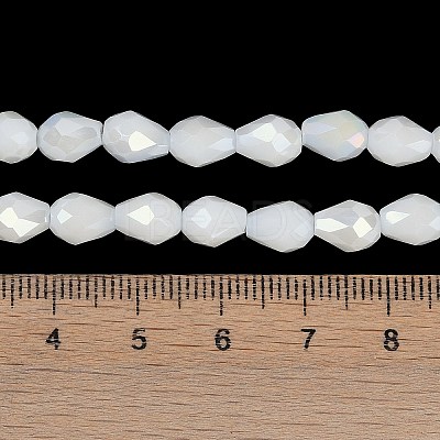Opaque Solid Color Electroplate Glass Beads Strands EGLA-N013-P6mm-B02-1
