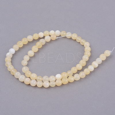 Natural Yellow Jade Beads Strands X-G-Q462-8mm-36-1