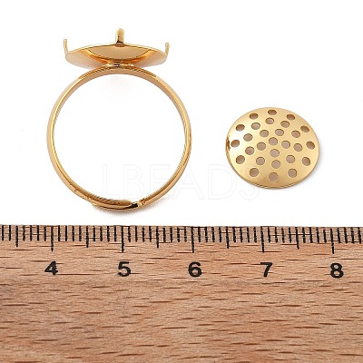Brass Adjustable Ring Findings KK-K382-15B-G-1