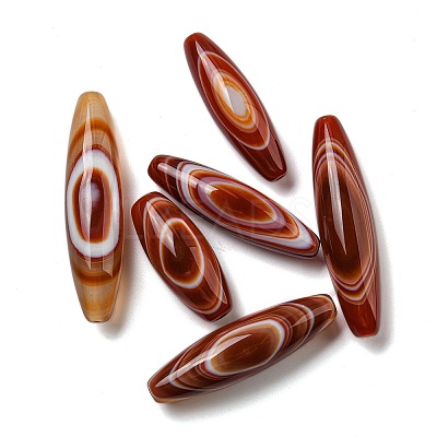 Natural Red Striped Agate/Banded Agate Beads Strands G-NH009-01-1