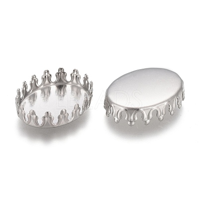 Tarnish Resistant 201 Stainless Steel Cabochon Settings STAS-P249-10B-P-1