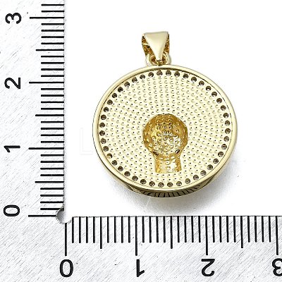 Brass Micro Pave Cubic Zirconia Charms KK-V010-22G-1