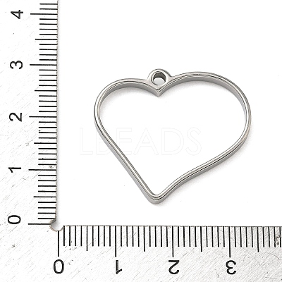 Heart 304 Stainless Steel Open Back Bezel Pendants STAS-K279-04B-P-1