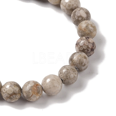 8mm Round Natural Maifanite Braided Bead Bracelets BJEW-C067-01B-06-1