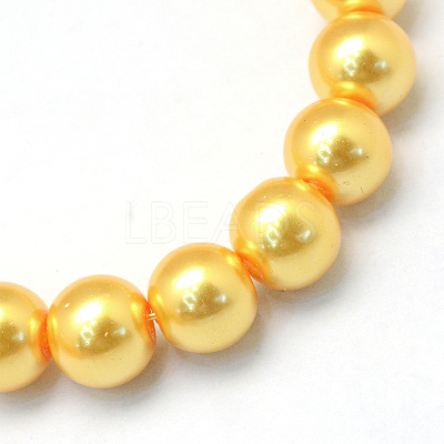 Baking Paint Pearlized Glass Pearl Round Bead Strands LS-HY-Q003-10mm-56-1