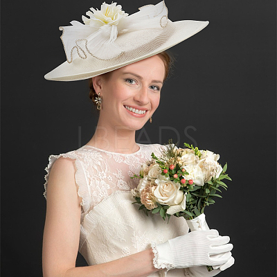 Imitation Linen Cloth Hat Fascinator Base AJEW-WH0314-493-1