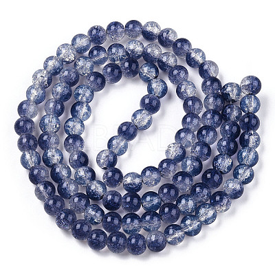 Transparent Crackle Baking Paint Glass Beads X1-DGLA-T003-01C-02-1