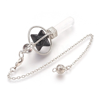 Natural Dyed & Heated Black Agate Dowsing Pendulums KK-F756-06F-1