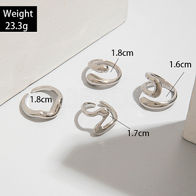4Pcs Alloy Finger Rings Sets WG7802C-24-1