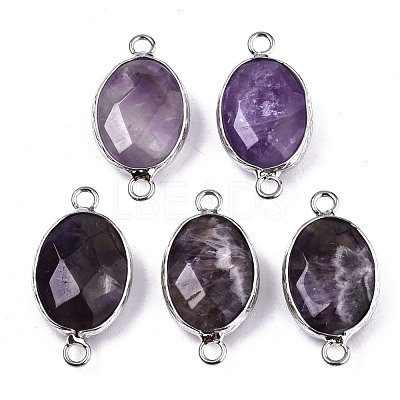 Natural Amethyst Links/Connectors G-T131-102-19-1