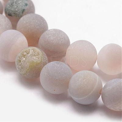 Natural Druzy Geode Agate Bead Strands G-K166-09-10mm-08-1