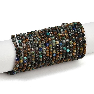 Natural Chrysocolla and Lapis Lazuli Beads Strands G-K373-B04-04-01-1