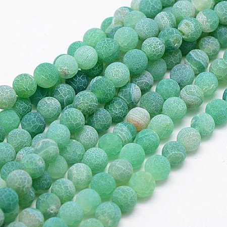 Natural Weathered Agate Beads Strands G-G589-6mm-08-1