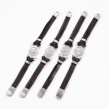 Leather Cord Bracelets BJEW-E323-A-1