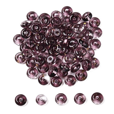 Electroplate Transparent Colours Rainbow with Glitter Powder Glass Seed Beads SEED-T007-04A-1