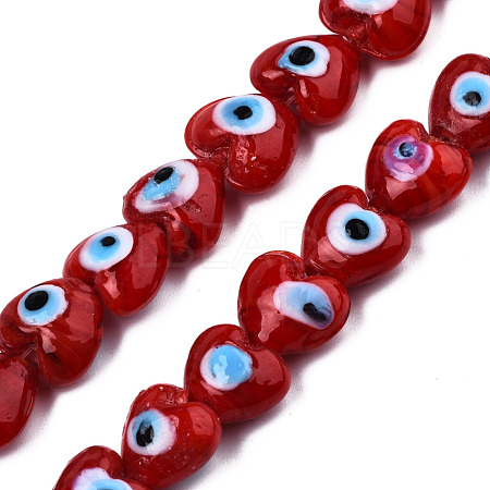 Handmade Evil Eye Lampwork Beads Strands LAMP-N029-010I-1