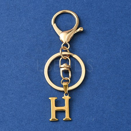 304 Stainless Steel Initial Letter Charm Keychains KEYC-YW00005-08-1
