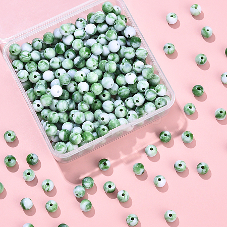 300Pcs Opaque Acrylic Beads SACR-YW0001-89C-1